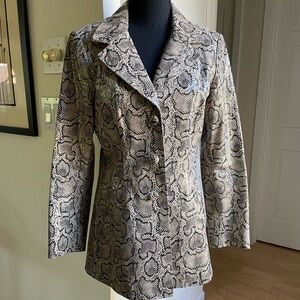 Elegant Snake Print Blazer